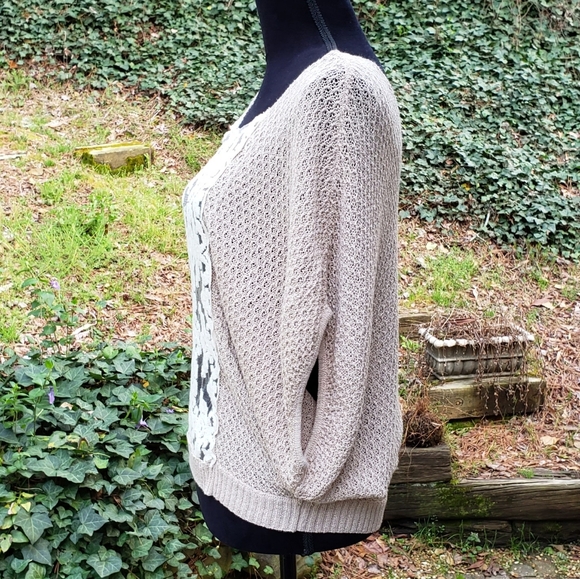 Free People Lurex Swit Lace Front Knit Top - Picture 5 of 14